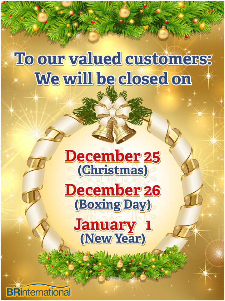 Holiday closure dates for 2014